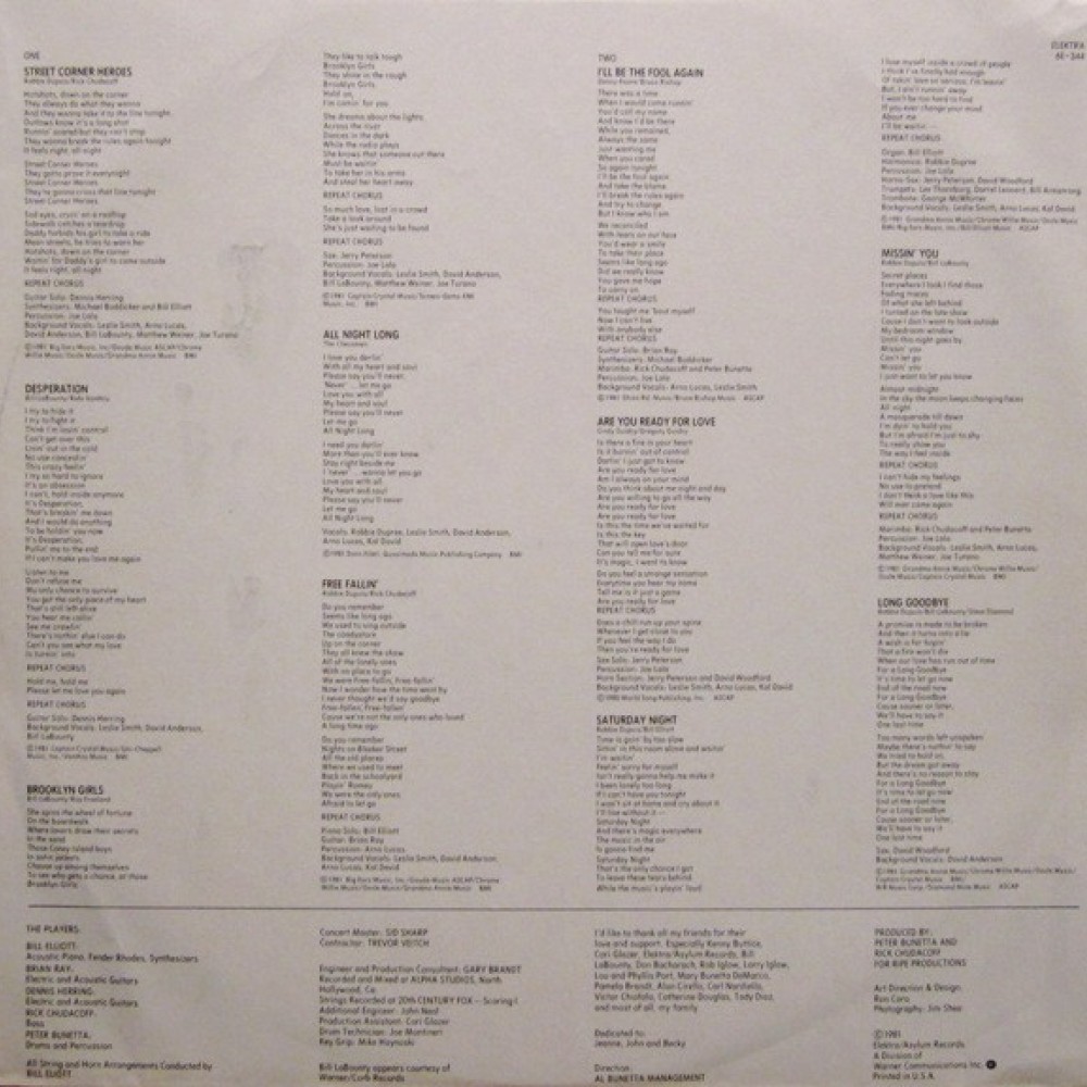 Robbie Dupree Street Corner Heroes 1981 I Plak Sesi